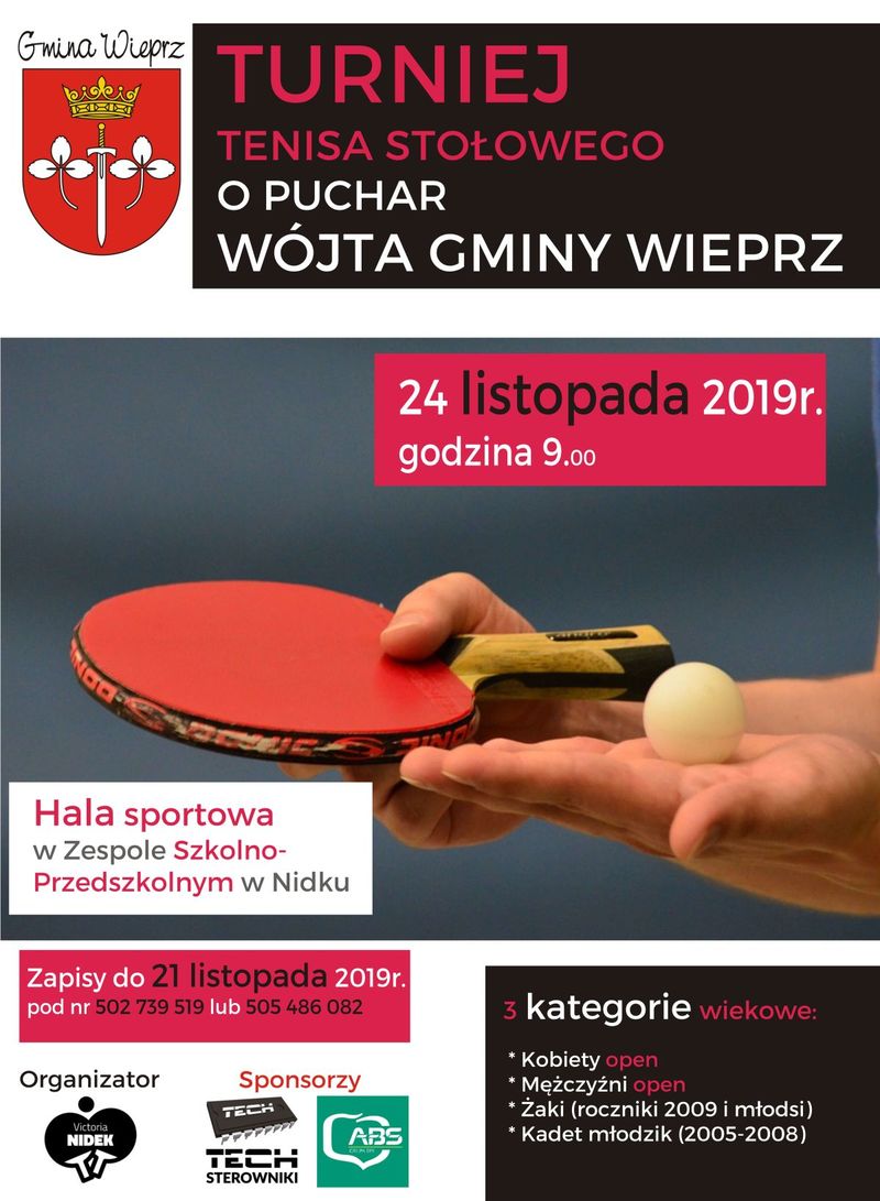 Turniej tenisa stołowego o puchar Wójta Gminy Wieprz